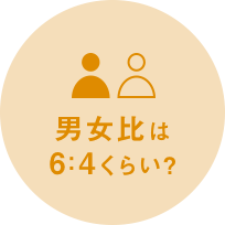 男女比は6：4くらい？